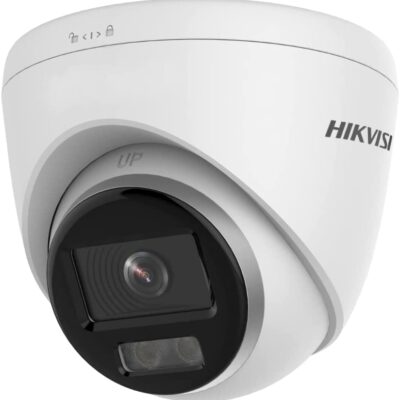 Hikvision DS-2CD1347G0-IUF 4MP Full Color Night Vision 247 Color with Visible White LED Lights, 2.8mm PoE IP Turret Dome Camera, IP67 H.265+ Built in Mic English Version, Compatible with Hikvision NVR